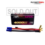CNHL 4000mAh 7.6v 2S 120C HV Shorty Hard-case Lipo Battery with EC3 Plug